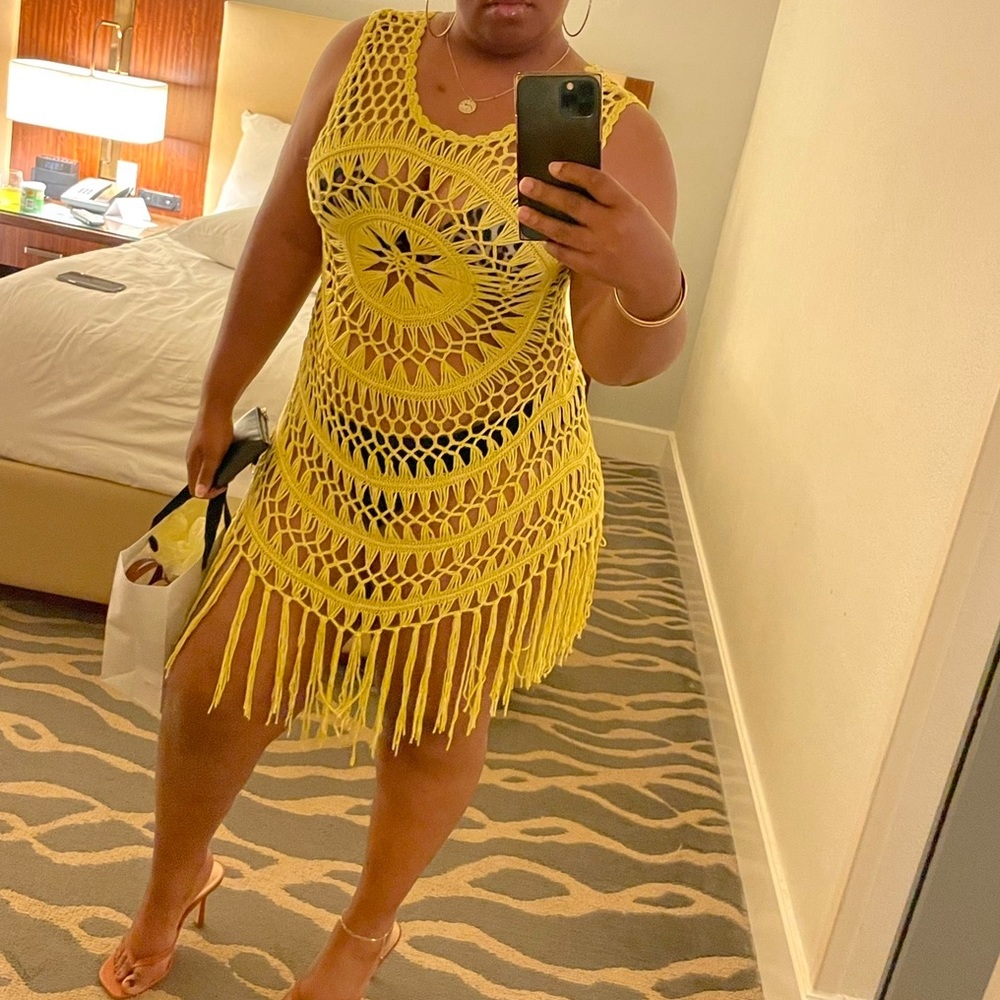 Yellow Crochet Beachwear/Dress -